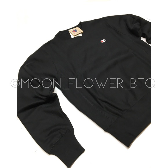 Champion Reverse Weave Crew Neck Sweatshirt Black - Picture 9 of 14